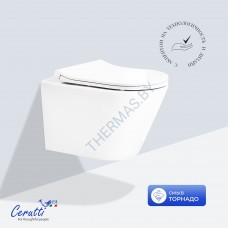 Подвесной унитаз Cerutti Ireneo Aria Tornado CT12148 безободковый с крышкой SoftClose