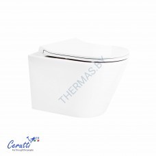 Подвесной унитаз Cerutti Ireneo Aria Tornado CT12148 безободковый с крышкой SoftClose