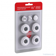 Монтажный комплект футорок для радиатора 1/2", цвет белый, Royal Thermo