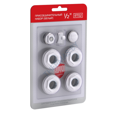 Монтажный комплект футорок для радиатора 1/2", цвет белый, Royal Thermo