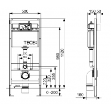 Инсталляция для унитаза TECE Base kit с кнопкой (белая глянцевая) арт. 9.400.413