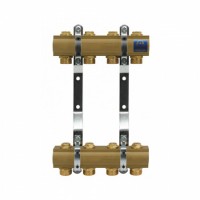 Коллектор для отопления на 2 контура с запорными кранами, серия 74, арт. 1345161000, KAN-therm