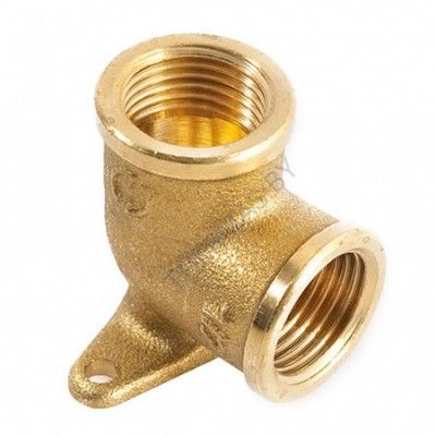 Угольник латунный с креплением ВР 1/2", General Fittings